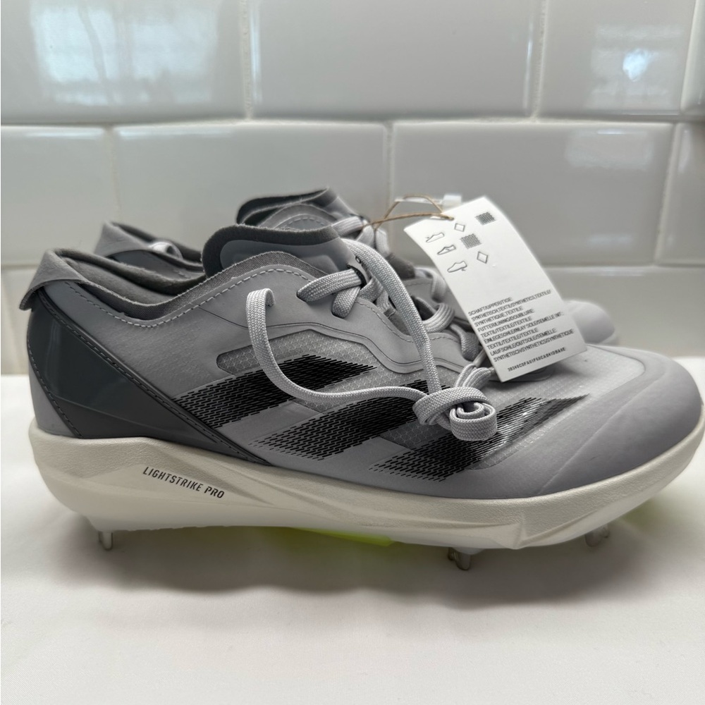 Adidas Adizero Instinct+ SOFTBALL IF8510 Gray and Black Spikes Size 7